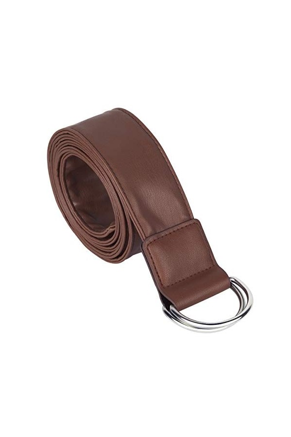 KYEYGWO Ceinture réglable en cuir PU Taille large pour robes avec double anneaux en D boucles - Bleu - Taille Unique