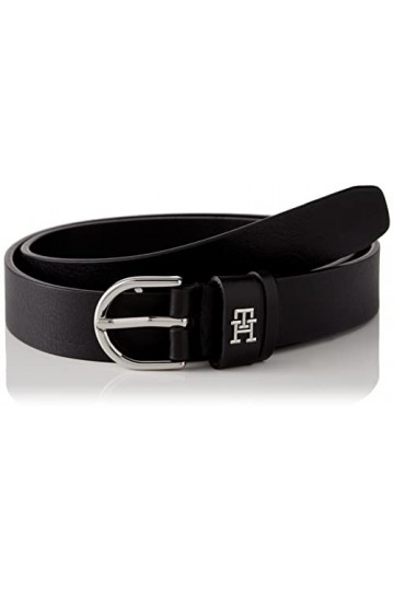 Tommy Hilfiger Ceinture Femme TH Timeless 2.5 Ceinture Cuir, Noir Black , 125