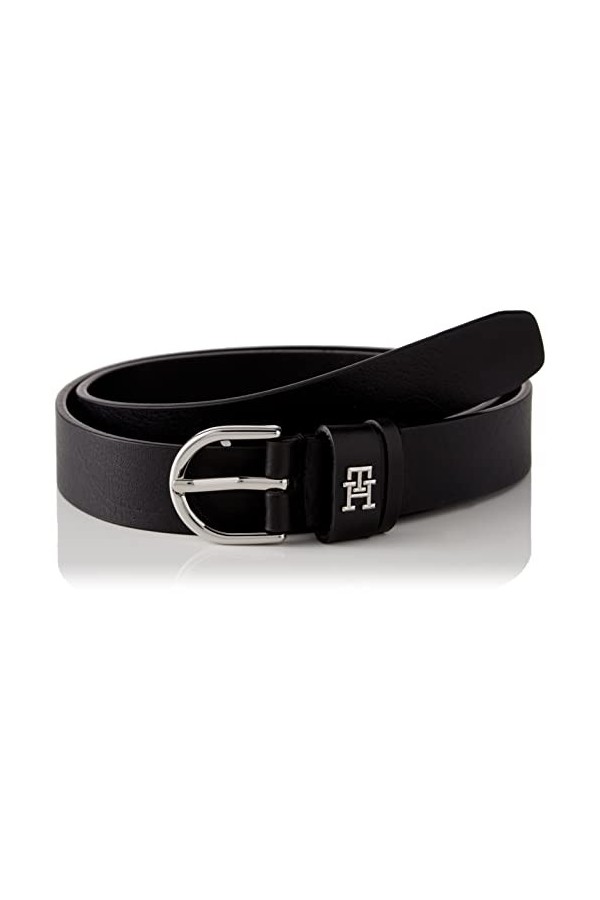 Tommy Hilfiger Ceinture Femme TH Timeless 2.5 Ceinture Cuir, Noir Black , 125