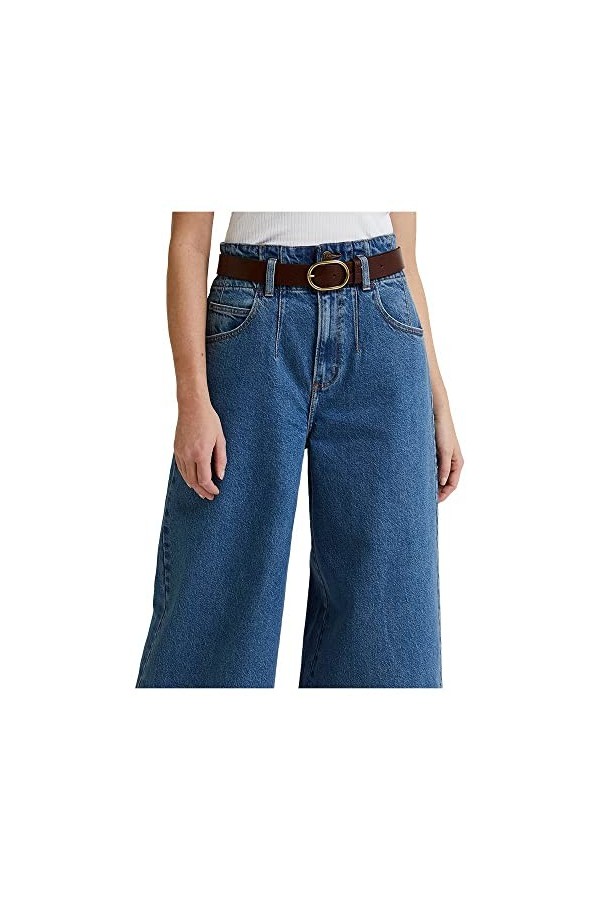 Lee Wide Leather Belt Ceinture, Dark Brown, 90 aux Femmes