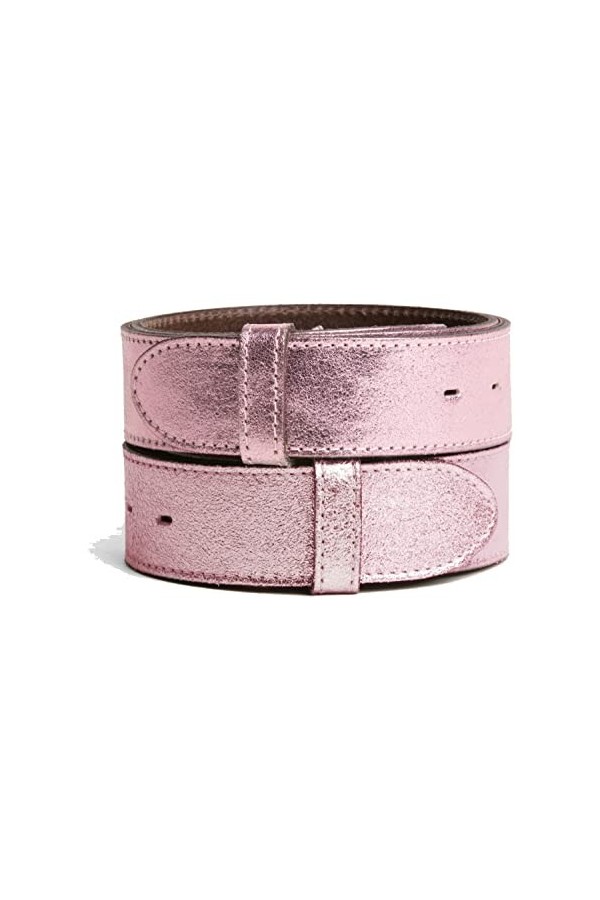 VaModa Ceinture en cuir 4cm | Jeans Belt 40mm pour homme et femme | modèle Newbury | couleur Rosé, Longueur-80cm, Druckkno