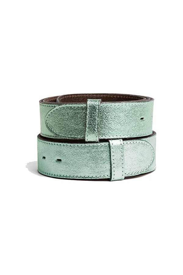 VaModa Ceinture en cuir 4cm | Jeans Belt 40mm pour homme et femme | modèle Newbury | couleur turquoise, Longueur-85cm, Dru