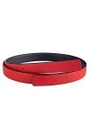 Vatees Sangle de ceinture de rechange en cuir véritable réversible pour femme sans boucle 20mm de large 95cm longue Rouge/No