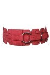Ceinture élastique tressée à taille haute de 75 mm de large, Rouge, S/M 26/30"