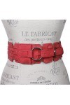 Ceinture élastique tressée à taille haute de 75 mm de large, Rouge, S/M 26/30"