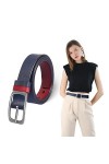 Ceinture réversible en cuir véritable de 2,8 cm pour femme avec boucle ardillon vintage pour jeans, pantalons, emballage cade