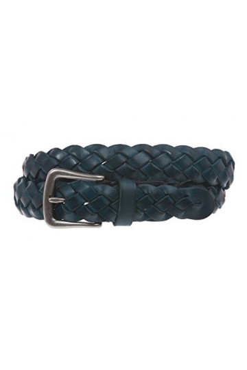 Ceinture en cuir tressé pour femme 2,8 cm - Bleu - L/XL - 40