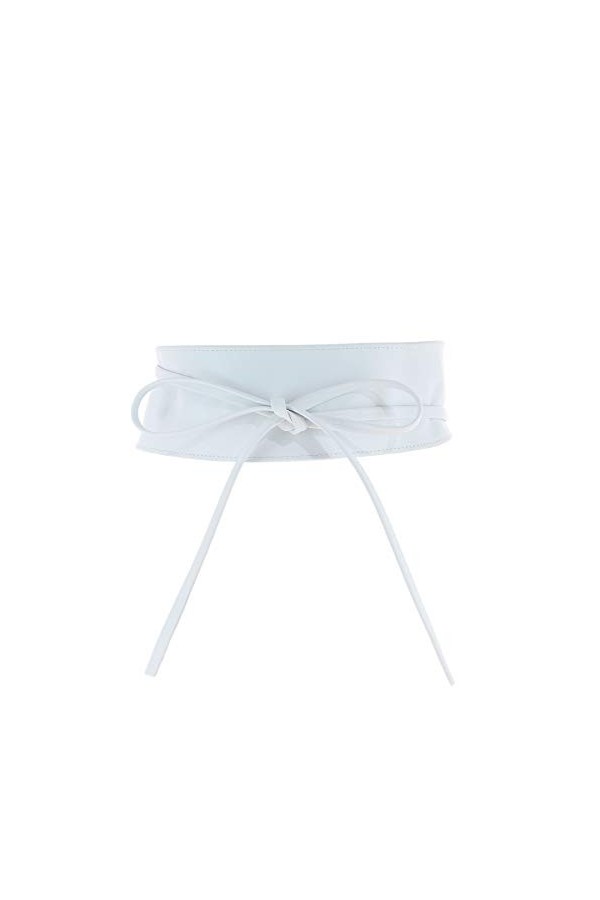 FASHIONGEN - Ceinture femme Obi en Véritable Cuir de Vachette Pleine Fleur, Ceinture pour robe, CASSIANE - Noir, S-M