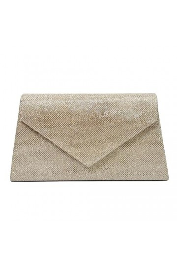 FUZYXIH Sac de soirée élégant pour femme - Pochette de mariage à paillettes - En forme denveloppe, abricot