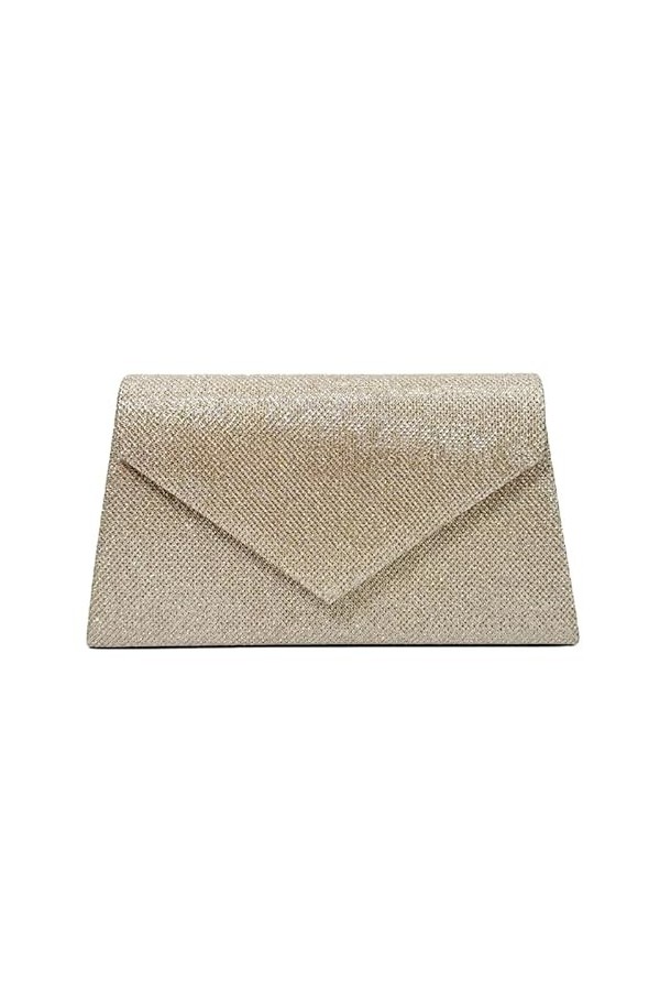 FUZYXIH Sac de soirée élégant pour femme - Pochette de mariage à paillettes - En forme denveloppe, abricot