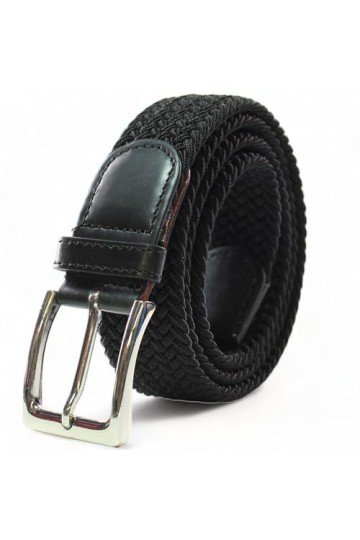 Safekeepers La Ceinture Élastique - Belt Tressée - Tissu Homme et Femme – Unisex – Haut Comfort Extensible, Noir, Taille: 135