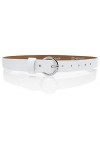 Cartvelli Ceinture en cuir pour femme - 2,5 cm - Avec boîte cadeau - Fabriquée en Allemagne - Fermoir argenté - Blanc - X-Lar