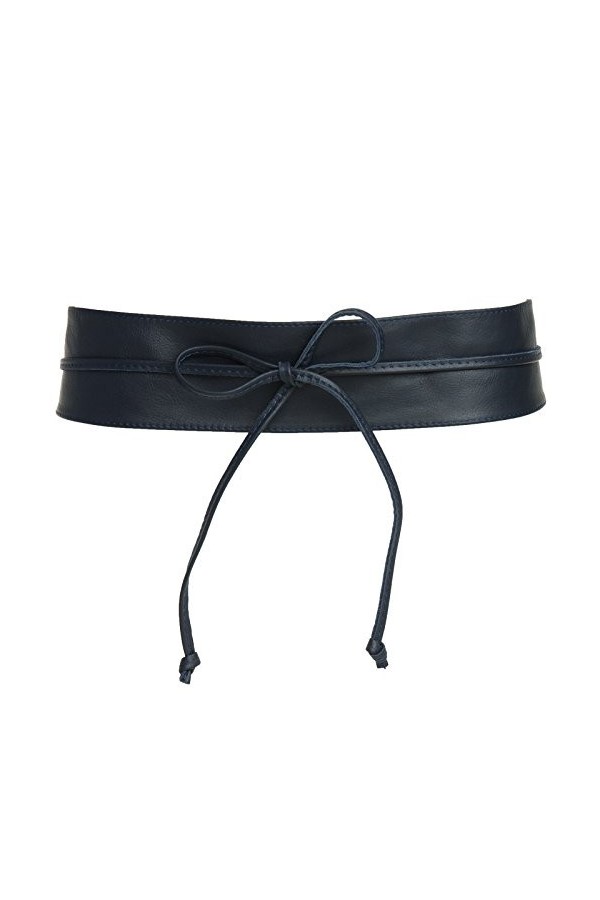 Caspar GU285 Ceinture à nouer en cuir femme, Couleur:bleu foncé, Taille:Taille unique