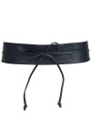 Caspar GU285 Ceinture à nouer en cuir femme, Couleur:bleu foncé, Taille:Taille unique