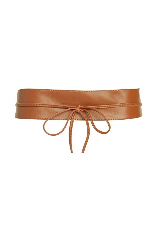 Caspar GU285 Ceinture à nouer en cuir femme, Couleur:bleu foncé, Taille:Taille unique