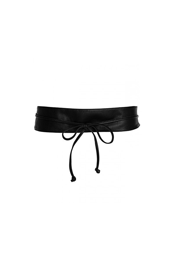 Caspar GU285 Ceinture à nouer en cuir femme, Couleur:bleu foncé, Taille:Taille unique