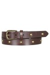 Lucky Brand Ceinture en Cuir avec Rivets, Marron, L Femme