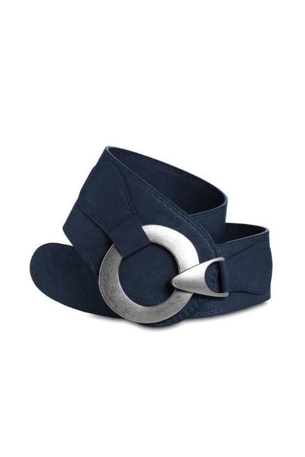 Caspar GU243 Ceinture large pour femme - Bleu - 110