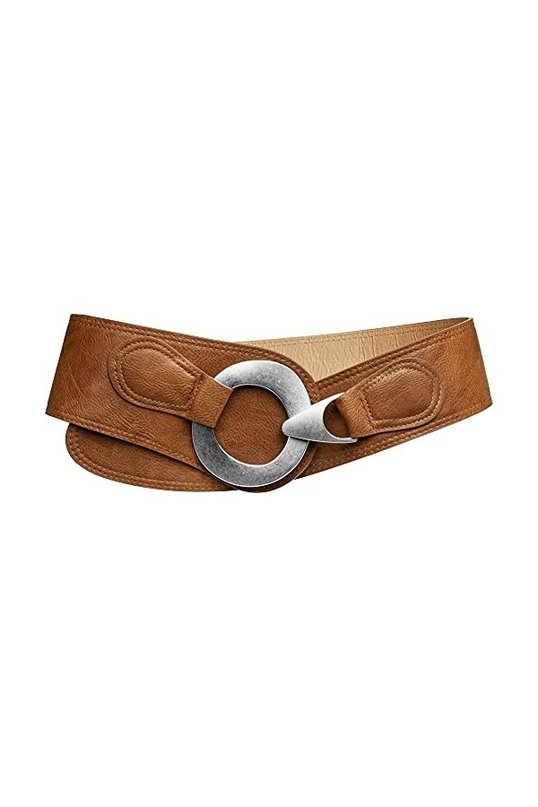Caspar GU243 Ceinture large pour femme - Bleu - 110