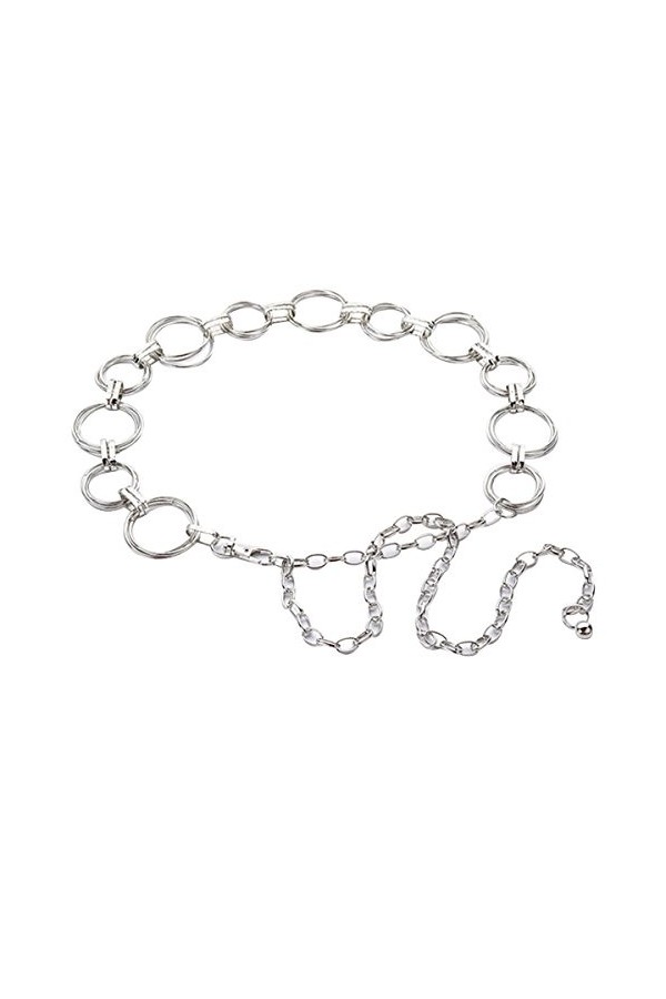 CLARA Ceinture en métal poli avec anneau torique pour femme - Gris - taille unique