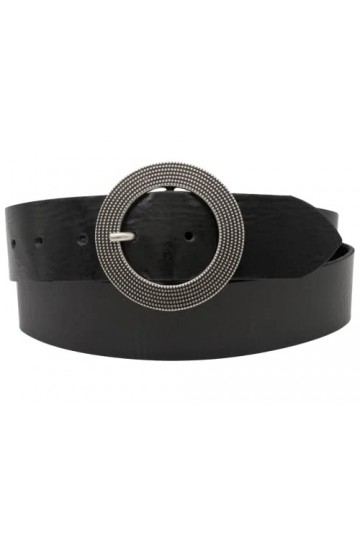 AnnaMatoni Ceinture en cuir de vachette pour femme - Boucle ronde - 4 cm de large - En cuir véritable 105, rouge 