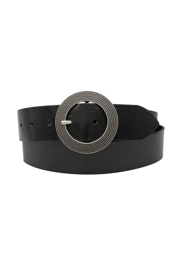 AnnaMatoni Ceinture en cuir de vachette pour femme - Boucle ronde - 4 cm de large - En cuir véritable 105, rouge 