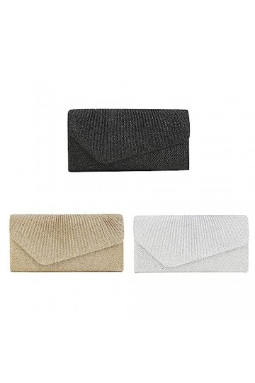 FUZYXIH Sac à bandoulière pour femme - Sac de soirée formel - Élégant mariage - Pochette de cocktail - Avec chaîne - Pochette