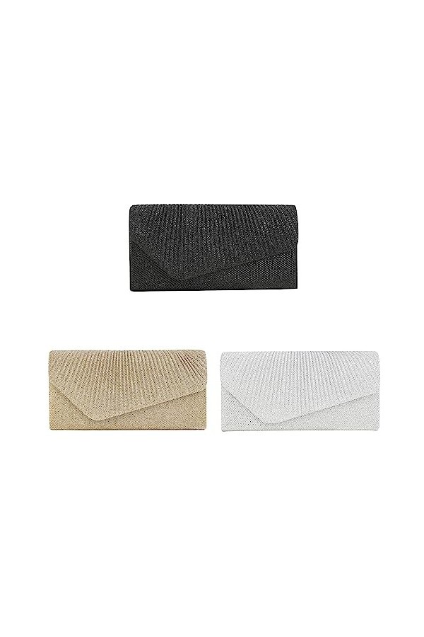 FUZYXIH Sac à bandoulière pour femme - Sac de soirée formel - Élégant mariage - Pochette de cocktail - Avec chaîne - Pochette