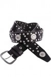 Cipo & Baxx Ceinture en cuir pour femme WG100 en noir, blanc ou marron tabac, couleur : noir, longueur de la ceinture : W25-W