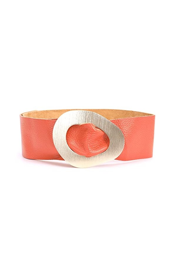 irisaa Ceinture de taille en cuir pour femme - Ceinture large avec boucle - Ceinture de hanche en cuir véritable - Ceinture d