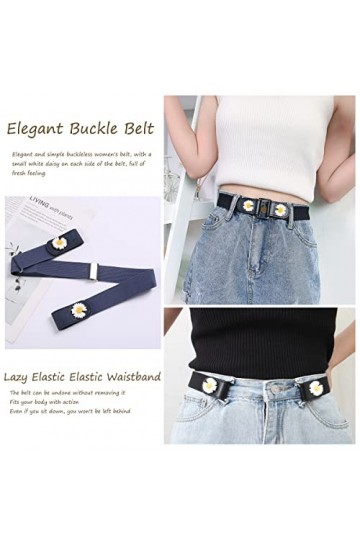 Ceinture sans boucle, réglable, douce et invisible, sans boucle, ceinture élastique sans boucle, pour femme et fille, bleu, r