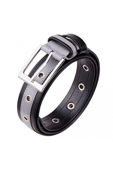 KYEYGWO Ceinture unisexe en cuir synthétique pour jeans, pantalons, femmes, couleurs mélangées avec boucle à broche unique, c