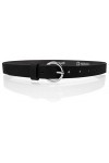 Cartvelli Ceinture pour femme avec coffret cadeau 2,5 cm - Noir - Large