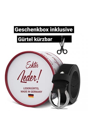 Cartvelli Ceinture pour femme avec coffret cadeau 2,5 cm - Noir - Small
