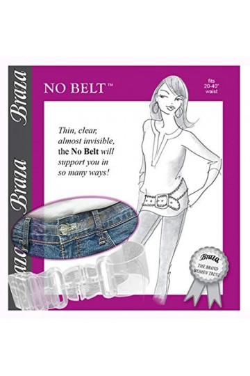 Braza Pas de ceinture - Invisible, réglable, transparent pour tour de taille de 50,8 à 101,6 cm, clair, taille unique