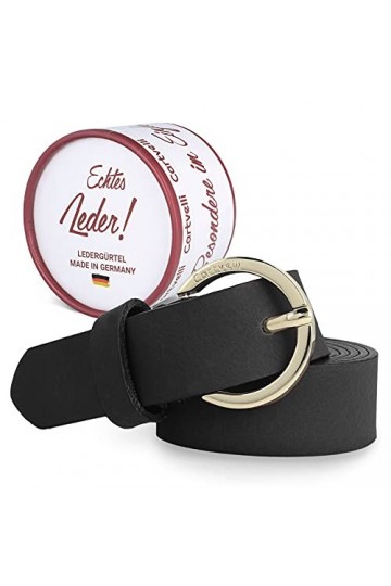 Cartvelli Ceinture pour femme Coffret cadeau 2,5 cm - Noir - X-Large