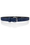 Cartvelli Ceinture pour femme avec coffret cadeau Argenté 2,5 cm - Bleu - Medium