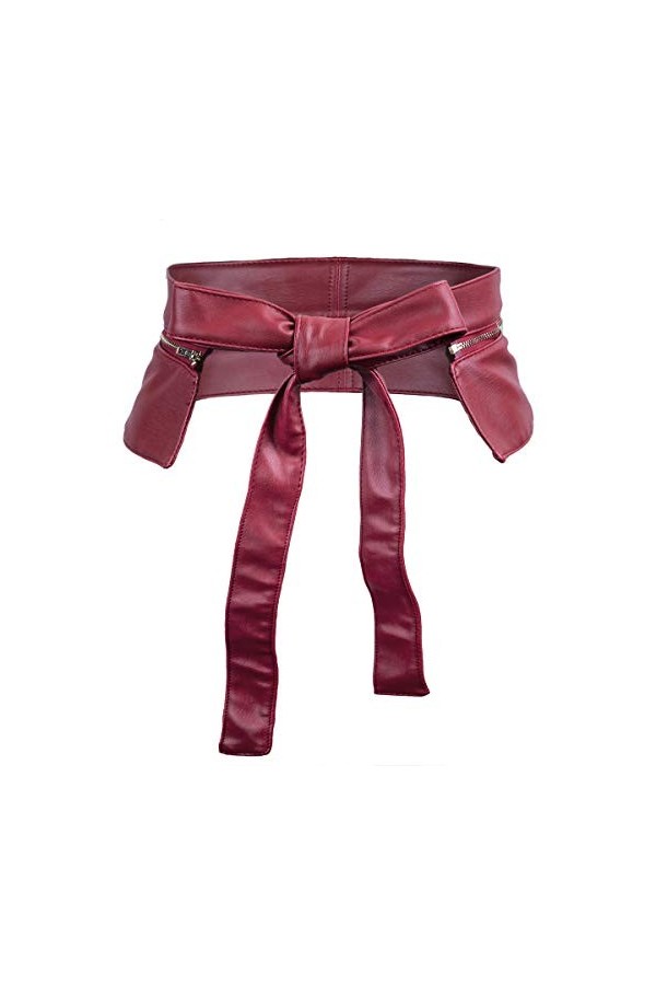 KYEYGWO Ceinture réglable en cuir PU Taille large pour robes de 78,7 cm à 99,1 cm - Rouge - Taille Unique