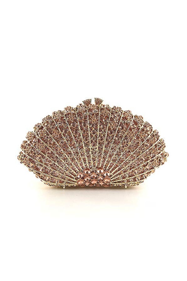 GALSOR Sac de fête pour femme avec strass pour mariage, soirée, cocktail, sac à main, sac de fête, sac de banquet, rose, 21x5