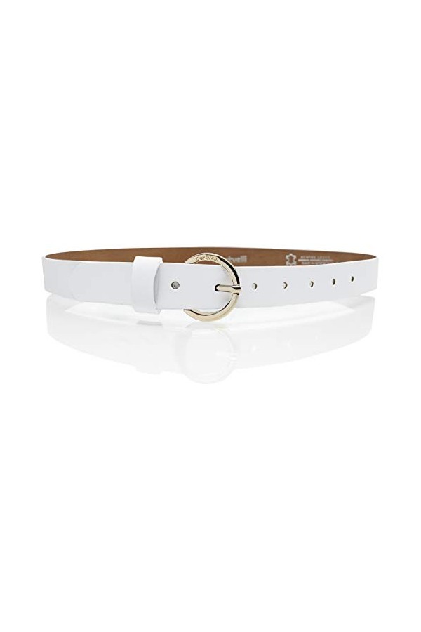 Cartvelli Ceinture pour femme avec fermeture Doré 2,5 cm - Blanc - Small