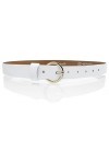 Cartvelli Ceinture pour femme avec fermeture Doré 2,5 cm - Blanc - Small