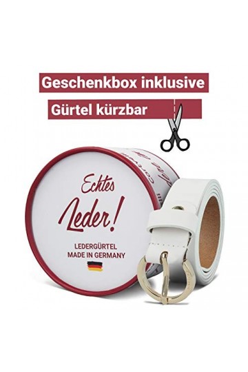 Cartvelli Ceinture pour femme avec fermeture Doré 2,5 cm - Blanc - Small