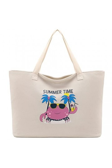 JANSBEN sac de plage XXL femme grand sac toile sac bandoulière avec fermeture éclair Crabe 