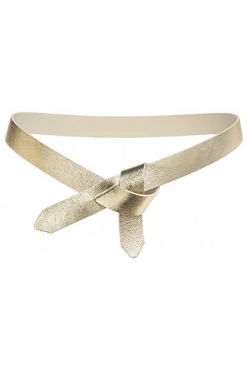 Caspar GU327 Ceinture en cuir pour femme, or, 90 [für Körperumfang 86-90 cm]