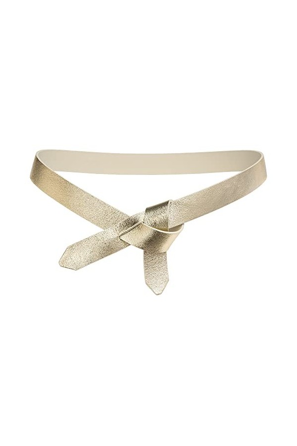 Caspar GU327 Ceinture en cuir pour femme, or, 90 [für Körperumfang 86-90 cm]