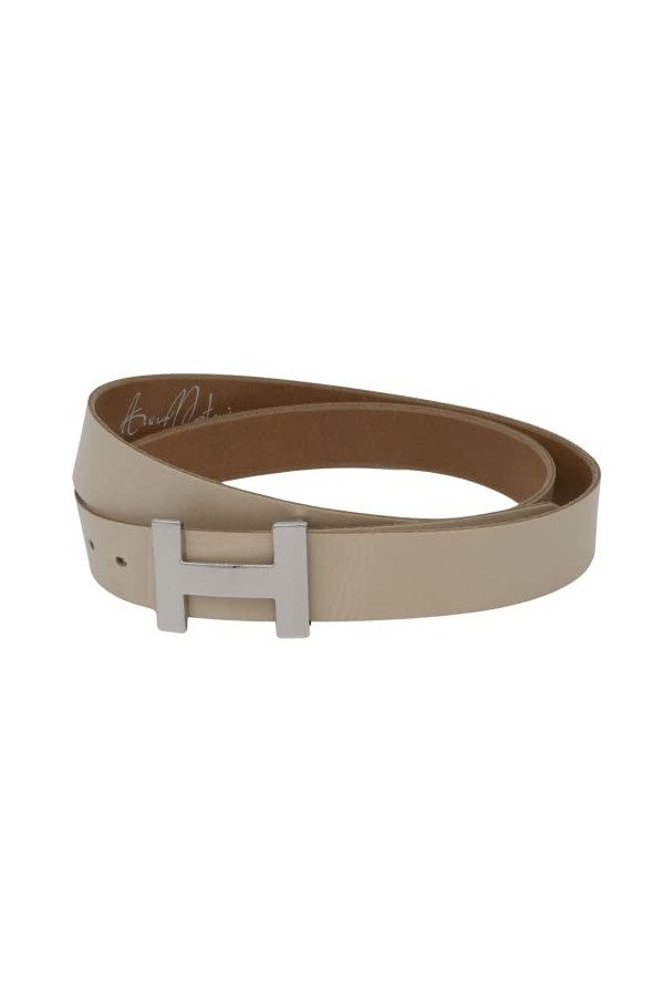 AnnaMatoni Élégante ceinture en cuir de vachette souple de 3 mm dépaisseur avec fermoir en métal tendance 3 cm de large, noi