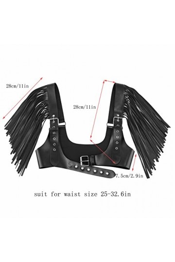 CHIC DIARY Ceinture punk pour femme avec frason en cuir PU poitrine corps ceinture taille rave festival tenue, Noir , taille 