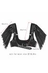CHIC DIARY Ceinture punk pour femme avec frason en cuir PU poitrine corps ceinture taille rave festival tenue, Noir , taille 