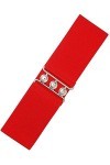 Ro Rox Large Ceinture Vintage Rétro Élastiquée Pour Femmes - Taille 46-52 - Rouge - L