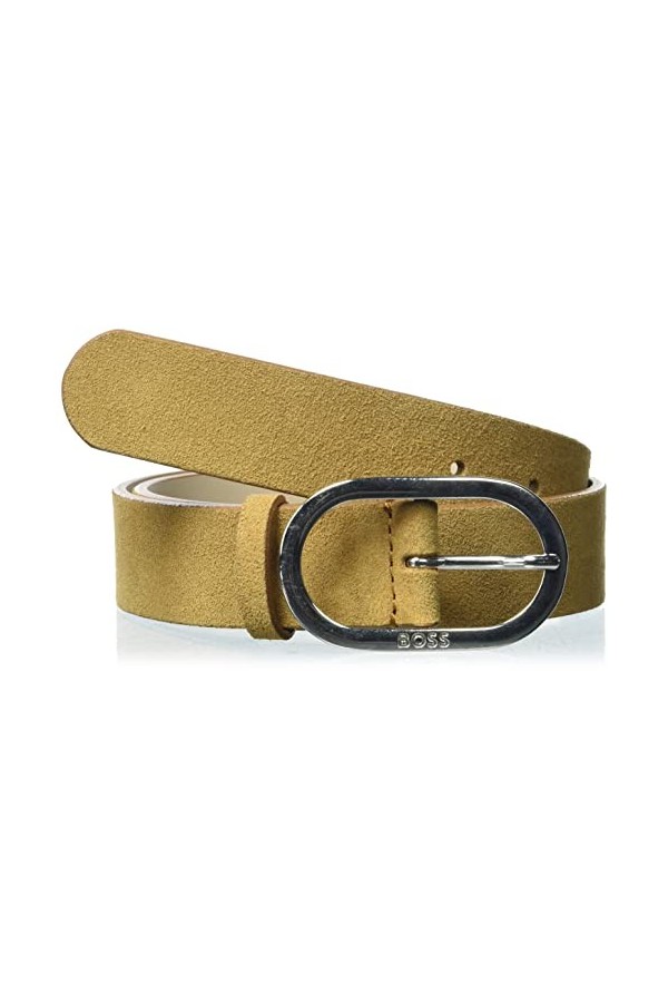 BOSS Gilian Belt 3cm-V Ceinture, Dark Yellow706, 90 Femme